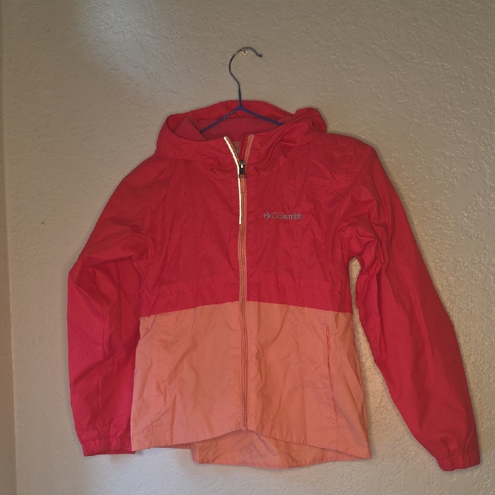 Columbia Kids' Two-Tone Red and Pink Raincoat